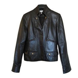 Dark Brown leather jacket 💕 final sale